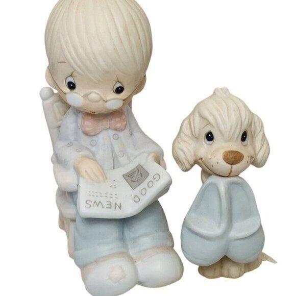 Vintage  Precious Moments “The Perfect Grandpa" E-7160 Figurine w/ Dog - Picture 2 of 6